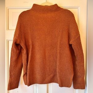 Max Studio Rust Mock Neck 100% Cotton Sweater